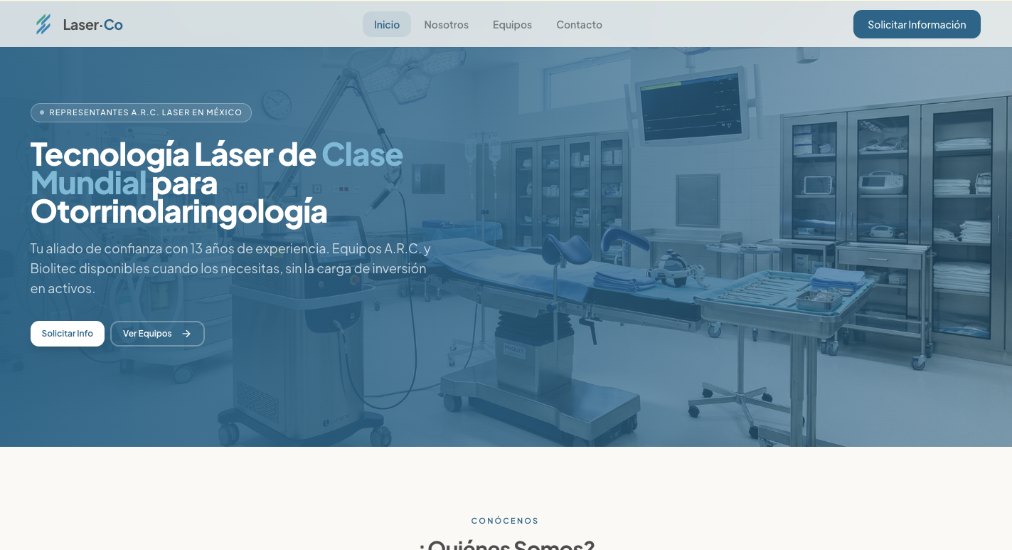 LaserCo website built by LensCreations Studio
